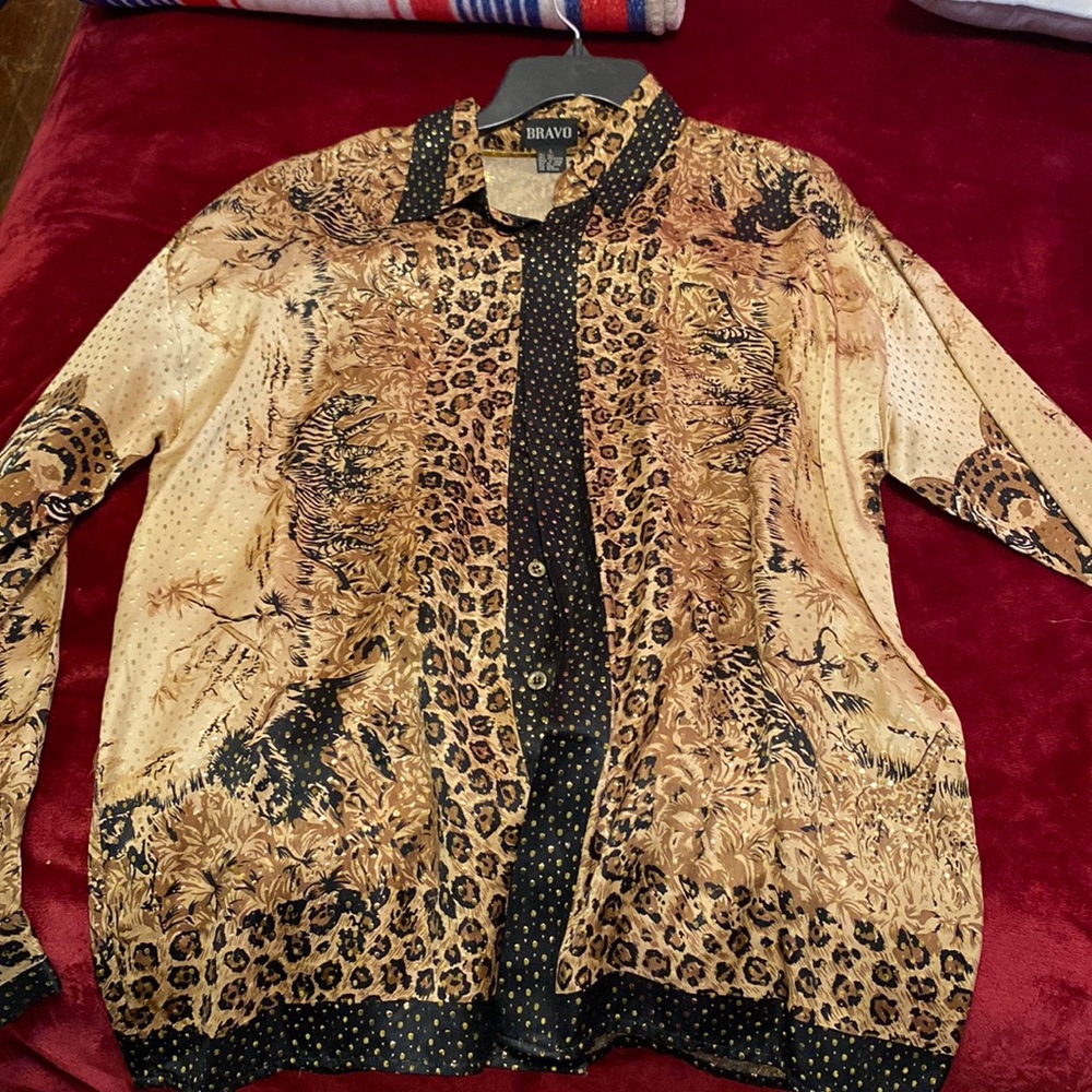 Large Bravo Glitter Sequence Tiger Shirt